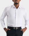 Camisa manga larga fondo entero para hombre blanco